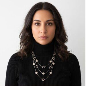 NECKLACE - Triple layer gold detail